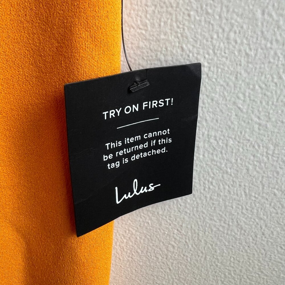 Lulus off shoulder orange midi dress - Picture 5 of 6